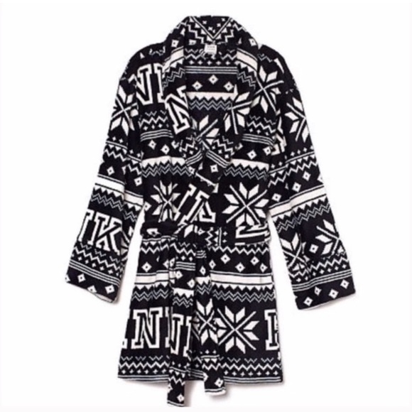 PINK đź–¤ Plush Holiday Robe - Picture 1 of 5